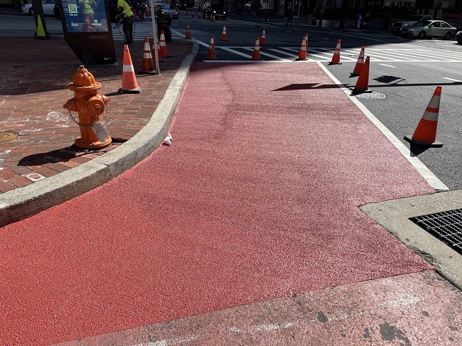 MMA Coating for Bike and Bus Lanes